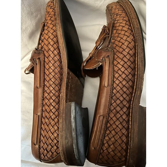 Allen Edmonds WOODSTOCK Men’s 11 EE Brown Leather Moc Toe Kilted Loafers Shoes main image 7